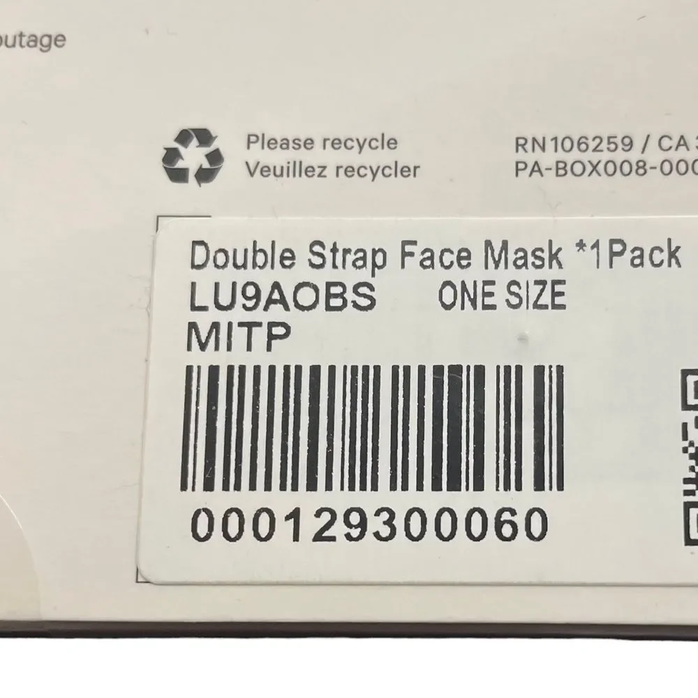 NEW Lululemon Double Strap Face Mask - Misty Pink